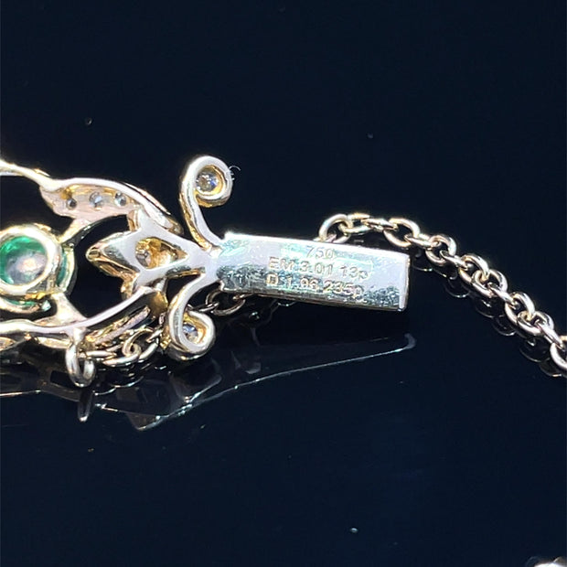 18k Yellow Gold Exquisite Emerald and Diamond Bracelet