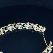 18k Yellow Gold Exquisite Emerald and Diamond Bracelet
