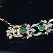 18k Yellow Gold Exquisite Emerald and Diamond Bracelet