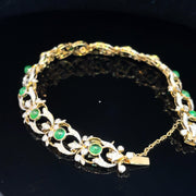 18k Yellow Gold Exquisite Emerald and Diamond Bracelet