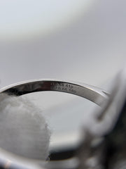 IGI Certified Pear Diamond and Ruby 18k White Gold Ring