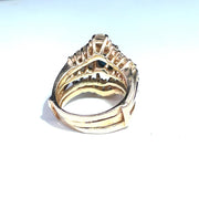 14k Yellow Gold Diamond & Oval Sapphire Ring