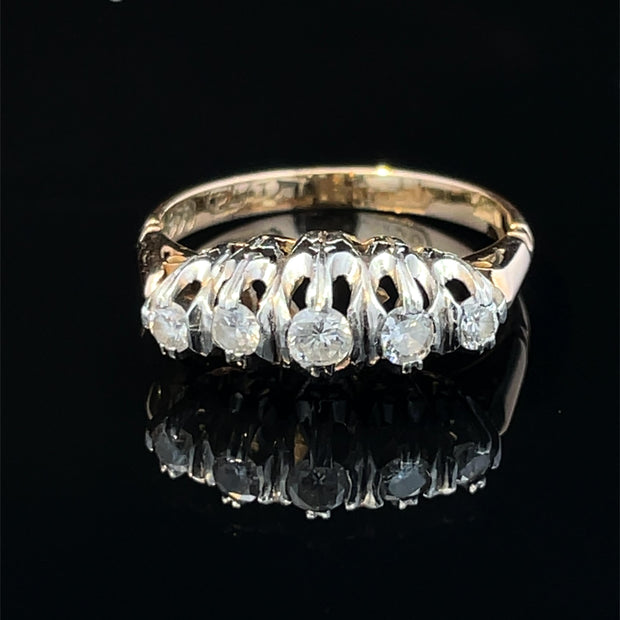18k Yellow Gold & Platinum Diamond Ring