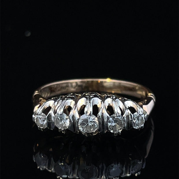 18k Yellow Gold & Platinum Diamond Ring