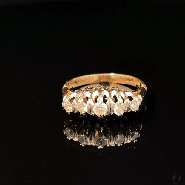18k Yellow Gold & Platinum Diamond Ring