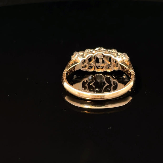 18k Yellow Gold & Platinum Diamond Ring