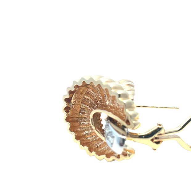 HENRY DANKNER 14k Yellow Gold & White Gold Drop Earrings