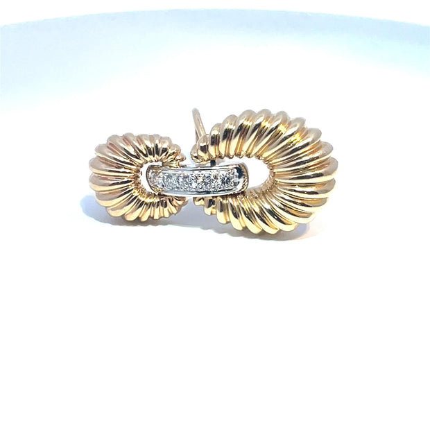 HENRY DANKNER 14k Yellow Gold & White Gold Drop Earrings