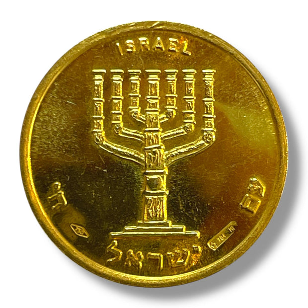 18k Yellow Gold  Jerusalem star and David's Tower Coins