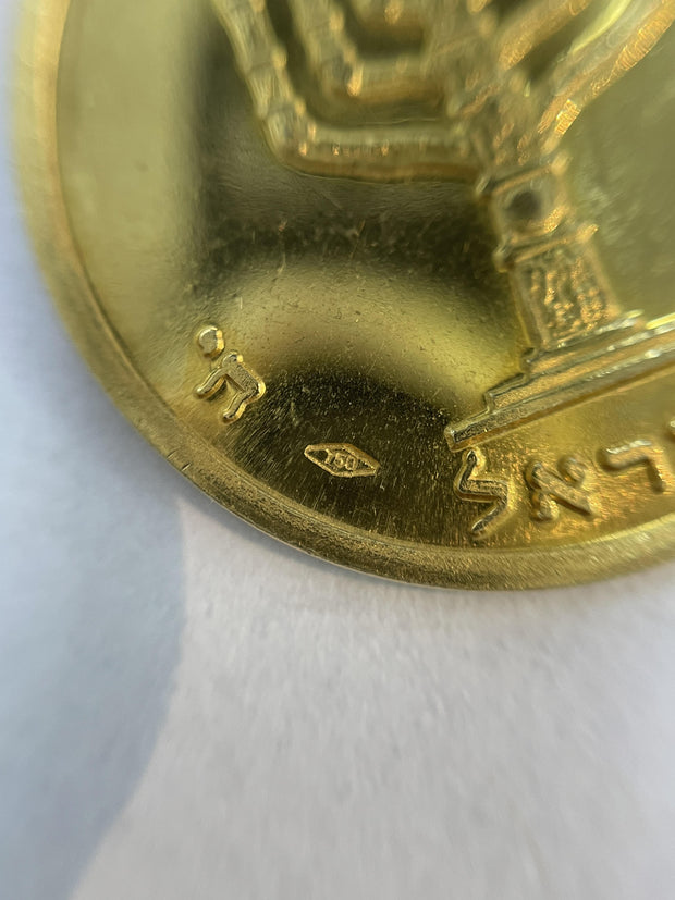 18k Yellow Gold  Jerusalem star and David's Tower Coins