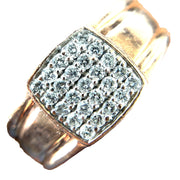 Solid Rose Gold Natural Diamond Cluster Ring