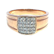 Solid Rose Gold Natural Diamond Cluster Ring