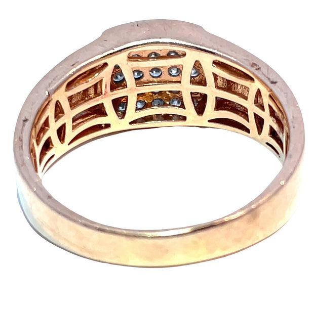 Solid Rose Gold Natural Diamond Cluster Ring