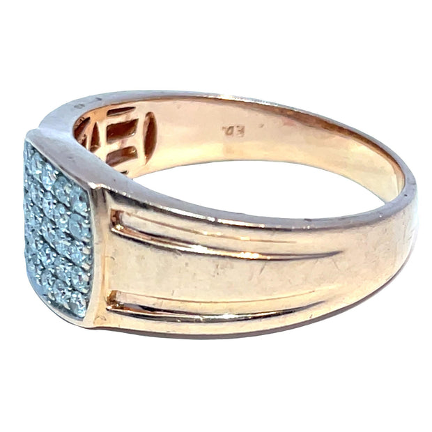Solid Rose Gold Natural Diamond Cluster Ring