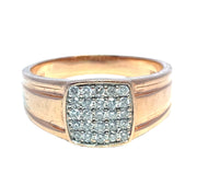 Solid Rose Gold Natural Diamond Cluster Ring