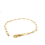 14K Yellow Gold Paper Clip Chain Bracelet