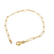 14K Yellow Gold Paper Clip Chain Bracelet