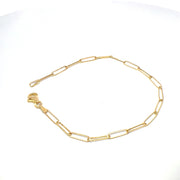 14K Yellow Gold Paper Clip Chain Bracelet