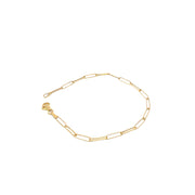 14K Yellow Gold Paper Clip Chain Bracelet