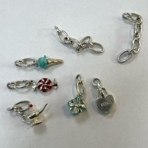 Tiffany & Co. Sterling Silver 925 Multiple Charms link Bracelet