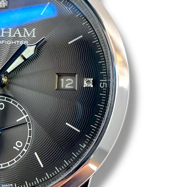 Graham Chronofighter 1695 Romantic stainless steel watch with Leather Belt