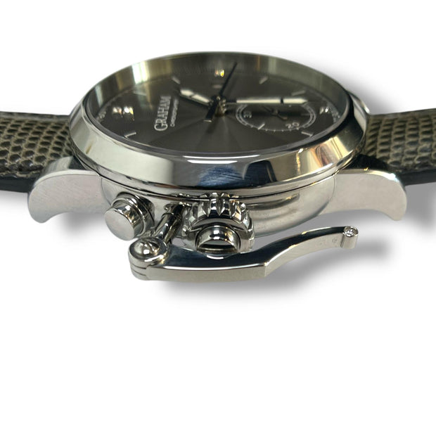 Graham Chronofighter 1695 Romantic stainless steel watch with Leather Belt