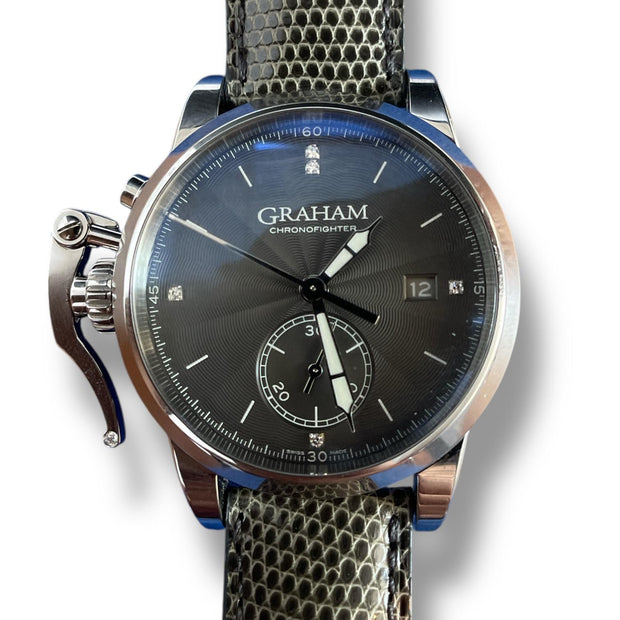 Graham Chronofighter 1695 Romantic stainless steel watch with Leather Belt