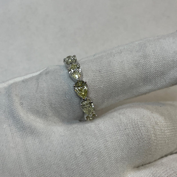 14K White Gold Pear Diamond Infinity Band