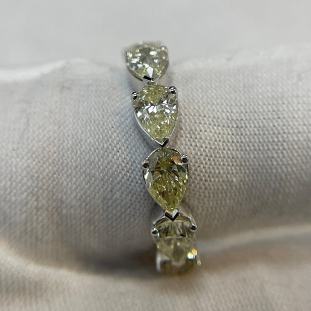 14K White Gold Pear Diamond Infinity Band