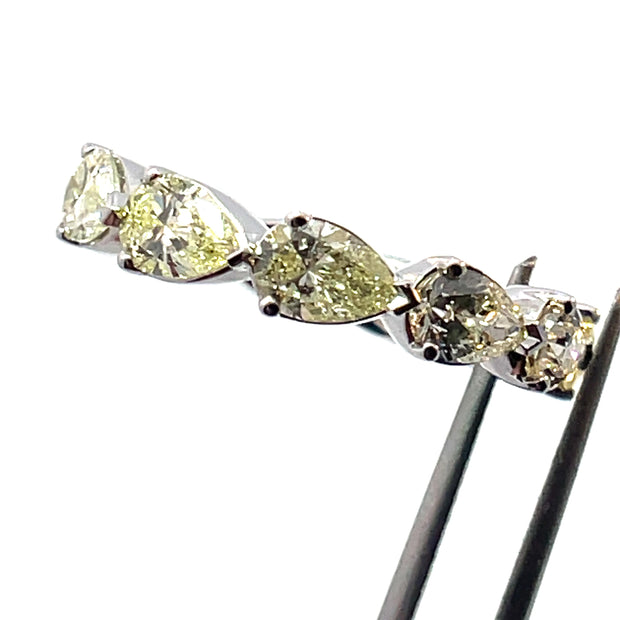 14K White Gold Pear Diamond Infinity Band
