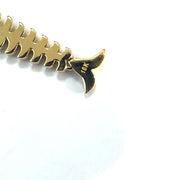 18k/14k Yellow Gold Diamond Inlaid Fishbone pendant