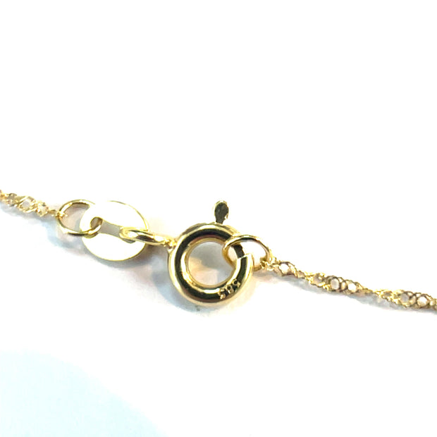 18k/14k Yellow Gold Diamond Inlaid Fishbone pendant