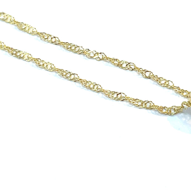 18k/14k Yellow Gold Diamond Inlaid Fishbone pendant