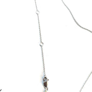 Solid White Gold Diamond Studded Peace Necklace