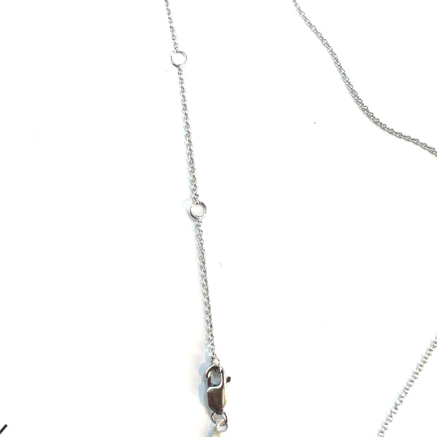 Solid White Gold Diamond Studded Peace Necklace