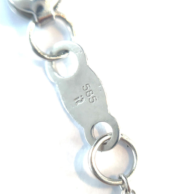 Solid White Gold Diamond Studded Peace Necklace