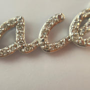 Solid White Gold Diamond Studded Peace Necklace