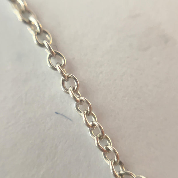 Solid White Gold Diamond Studded Peace Necklace