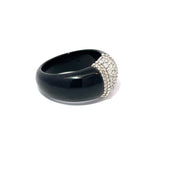 Platinum Diamond Ring With Black Onyx Band