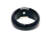Platinum Diamond Ring With Black Onyx Band