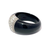 Platinum Diamond Ring With Black Onyx Band