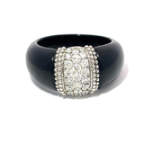 Platinum Diamond Ring With Black Onyx Band