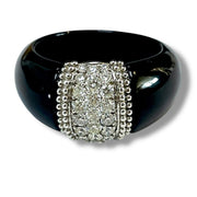 Platinum Diamond Ring With Black Onyx Band