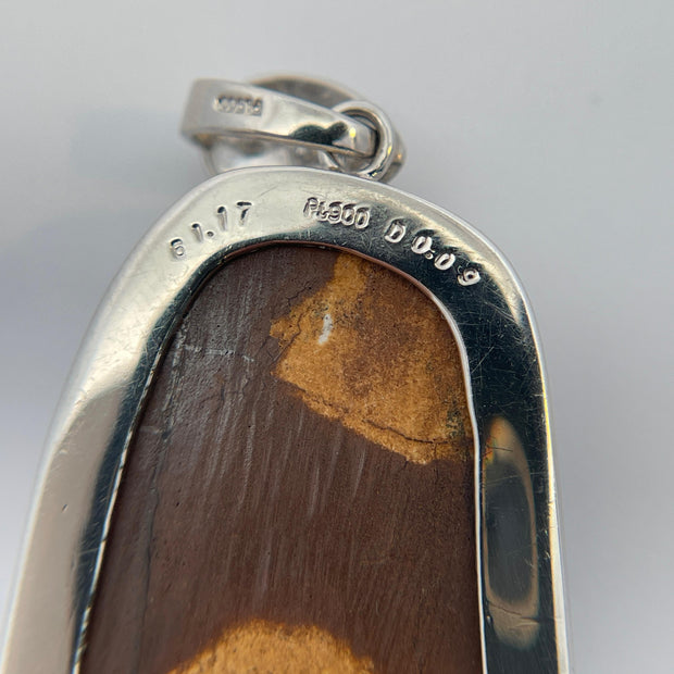 Platinum large Boulder Opal & Diamond Heavy Pendant