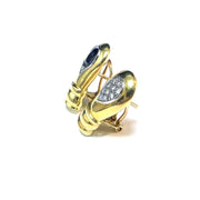 18k Yellow Gold Pablo Diamond & Sapphire Earrings