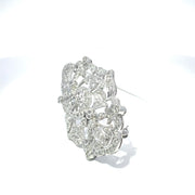 14k White Gold 1.77ct Diamond Studded Filigree Brooch