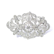 14k White Gold 1.77ct Diamond Studded Filigree Brooch