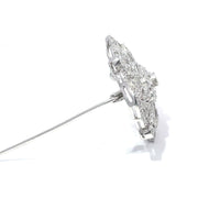 14k White Gold 1.77ct Diamond Studded Filigree Brooch