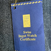 Swiss 999.9 Gold Ingot Watch with Genuine Leather Belt