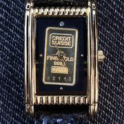 Swiss 999.9 Gold Ingot Watch with Genuine Leather Belt